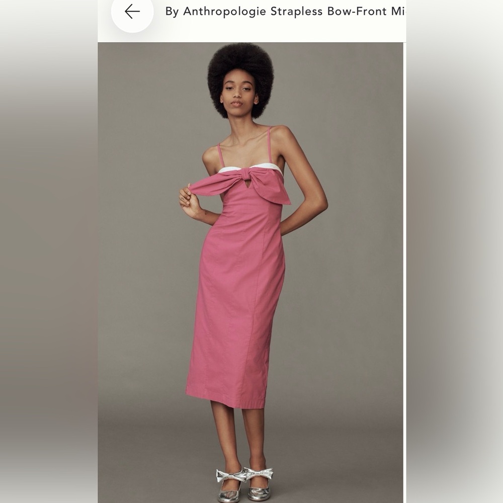 Anthropologie Strapless Bow-Front Midi Dress XS